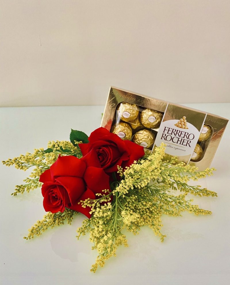 Amarrado Duplo Caixa De Ferrero Rocher Mion Flores