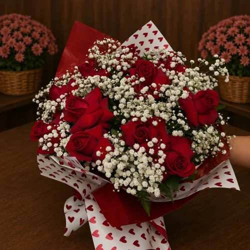 RAMALHETE COM 12 ROSAS