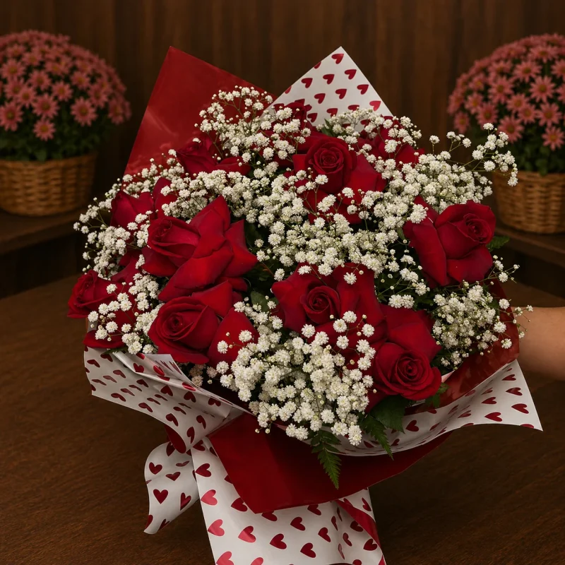 RAMALHETE COM 12 ROSAS