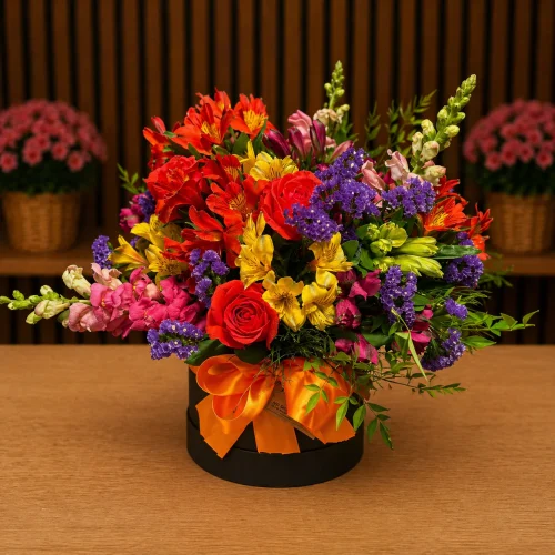 BOX COM FLORES COLORIDAS