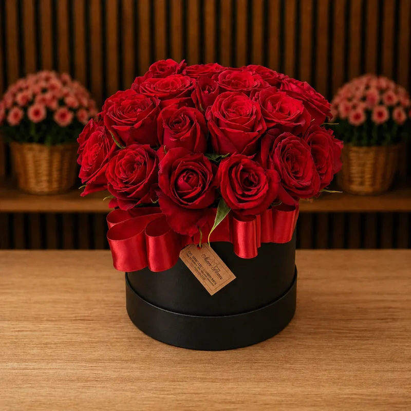BOX COM ROSAS VERMELHAS LUXO
