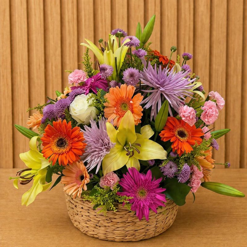 CACHEPÔ COM MIX DE FLORES